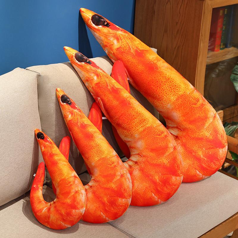 Cartoon Food Prawn Throw Pillow Plush Toy Doll Lobster Pliers Doll Home Pillow Cushion Doll