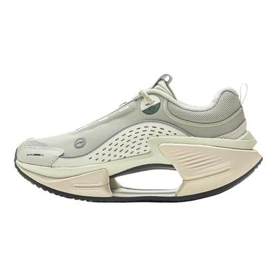 Li Ning Reflective Lightweight Trendy Synthetic Leather Textile Breathable Rebound Low-Top Running Shoes Men Sneaker Light-Gray AZGV225-1