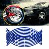 16 Delige Motor Fiets Auto Band Reflecterende Stickers Coole Styling Velg Rand Decoratie Strip Tape Rood Blauw Waterdicht Buitenonderdelen