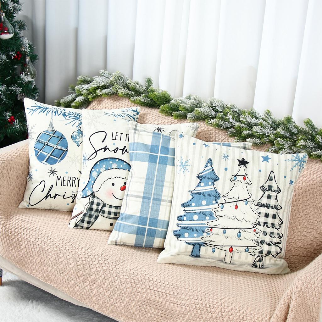 Christmas Pillow Cover Cushion Cover Merry Christmas Decor for Home 2025 Xmas Ornament Navidad Noel Gifts Happy New Year 2025