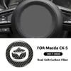 For Mazda CX-5 2017- Carbon Fiber Car Steering Wheel Center Emblem Trim Kits Decoration Sticker Auto Interior Accessories