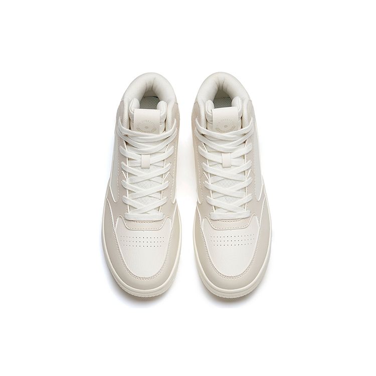 Anta Versatile Casual High-Top Skate Shoes Women Sneakers Gray White 922238013-2