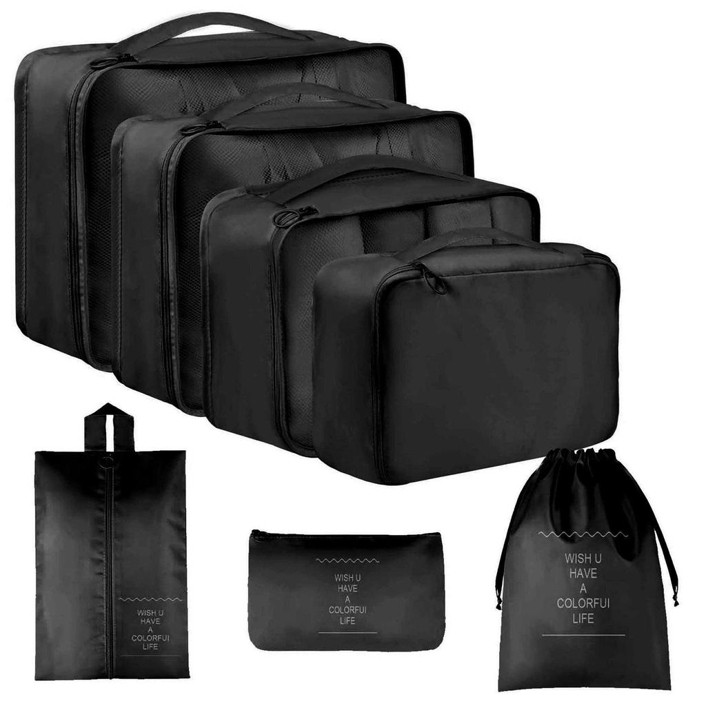 Seven-Piece Travel Storage Set: Wash Bag, Clothes, Underwear Organizer & Folding Sub-Pack