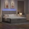 Ottoman Bed with Mattresses & LEDs Taupe 200x200 Cm Fabric