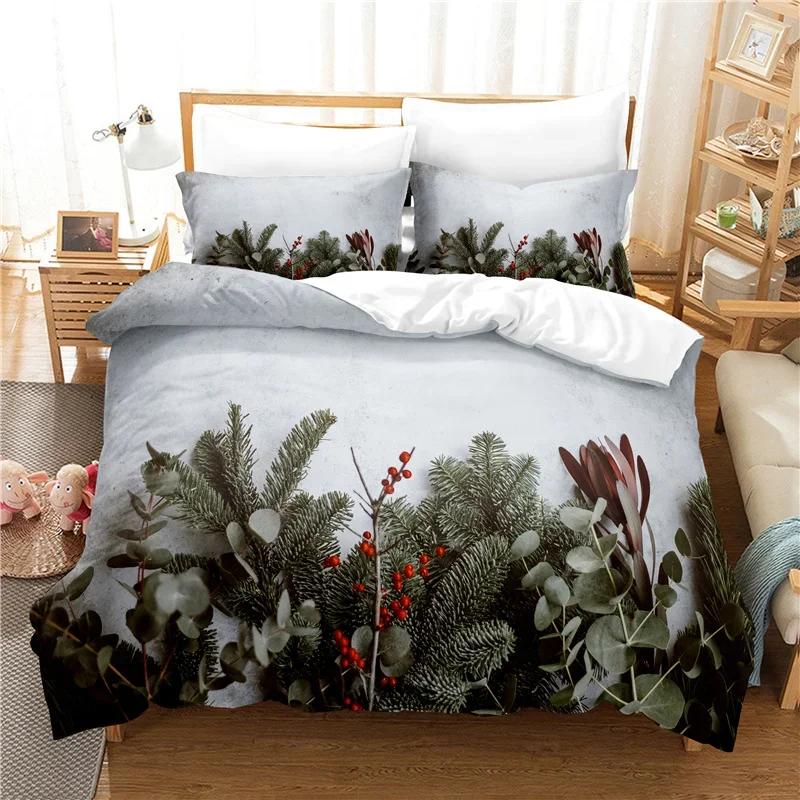 Luxus Heimtextilien Bettwäsche-Set Bettbezug Kissenbezüge Frohe Weihnachten Kerze Ropa De Cama China Bett-Set Golden Hohe Qualität