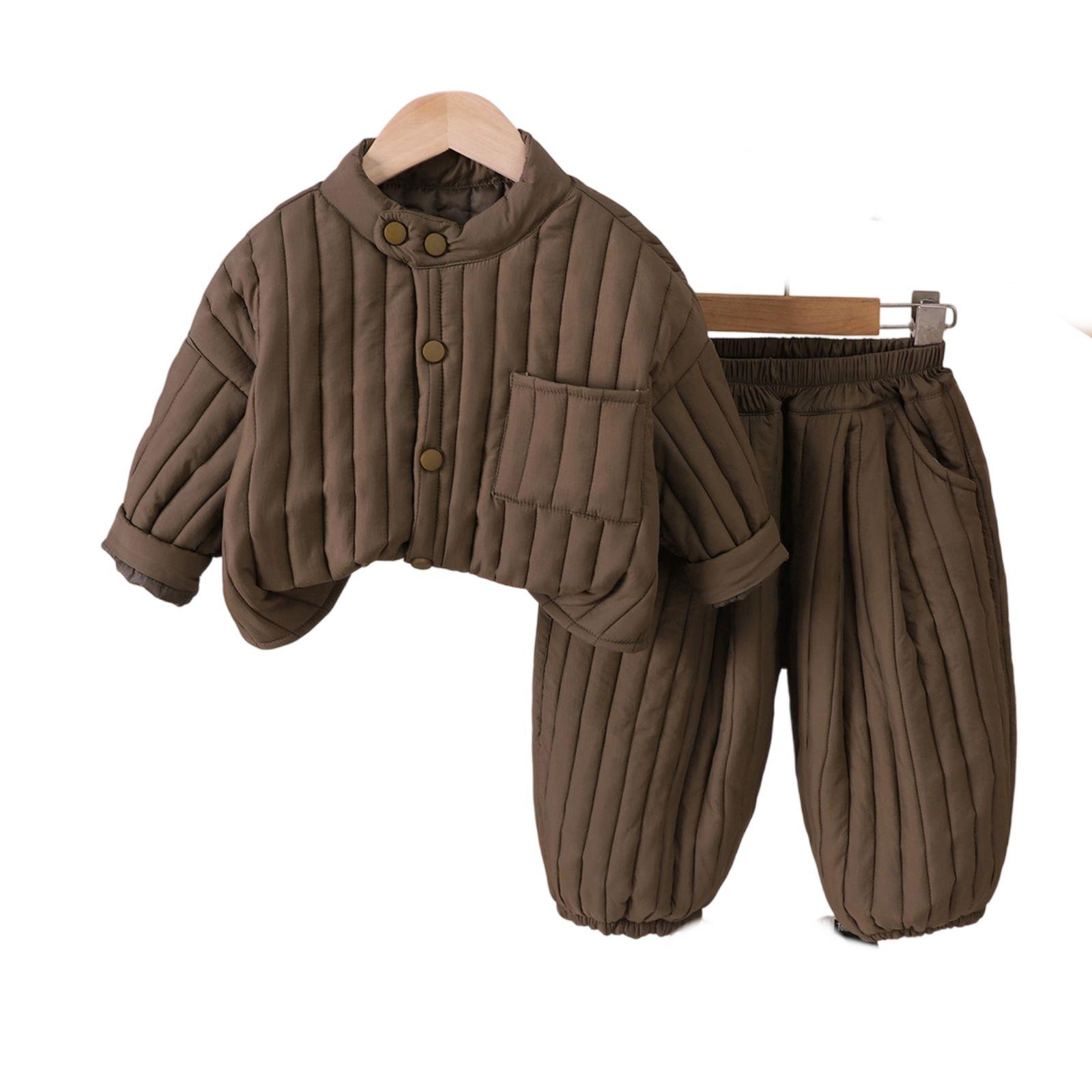 

Детский повседневный комплект с длинным рукавом, удобные наряды для повседневной носки 100 коричневый