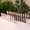 Mini Fairy Garden Fence 3.5x1.2" Miniature Wooden Decorative Picket Fence Building Model for Micro Landscape Dollhouse Accessories