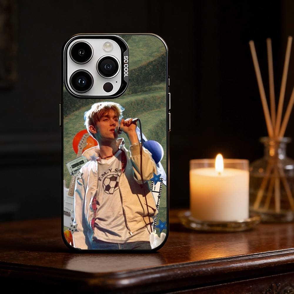 

D-Damon A-Albarn Britpop Phone Case For iPhone 17 16 15 14 13 12 11 Pro Max Plus Silver Matte Black Cover iPhone15promax