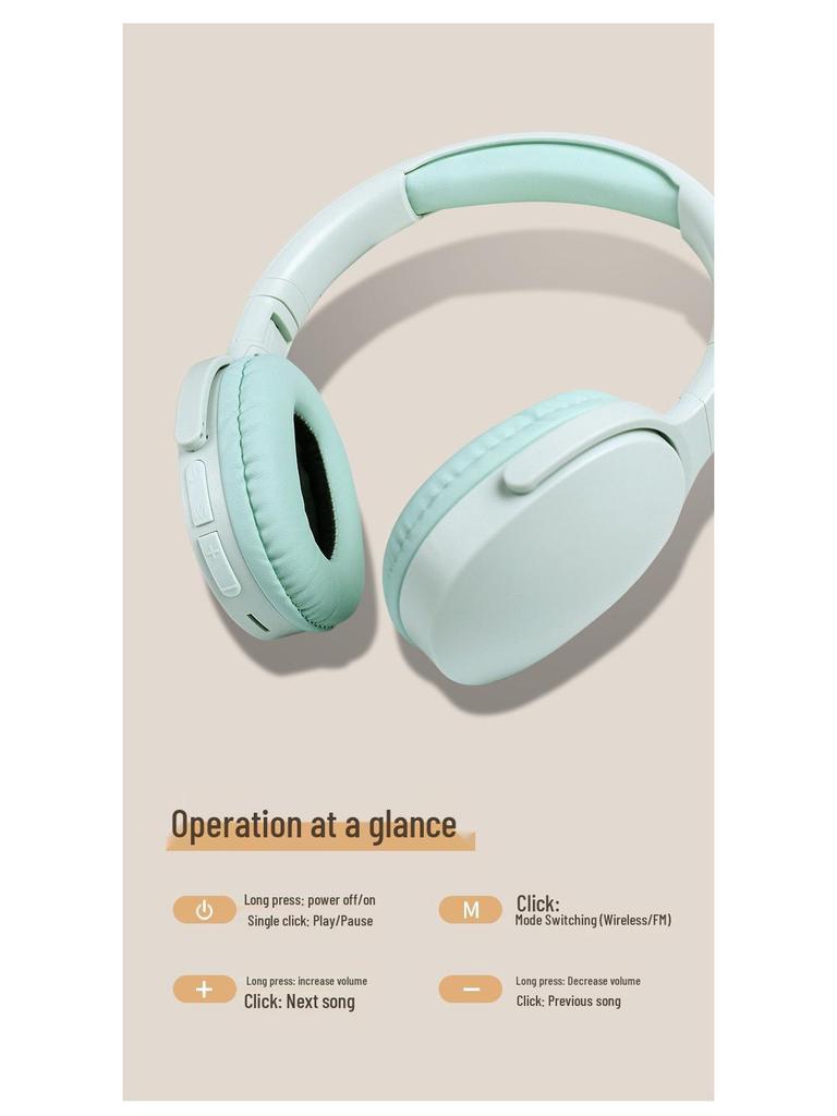 Bluetooth Over-Ear Headset P2961 - Long Battery Life, Wireless, for Sports & Gaming