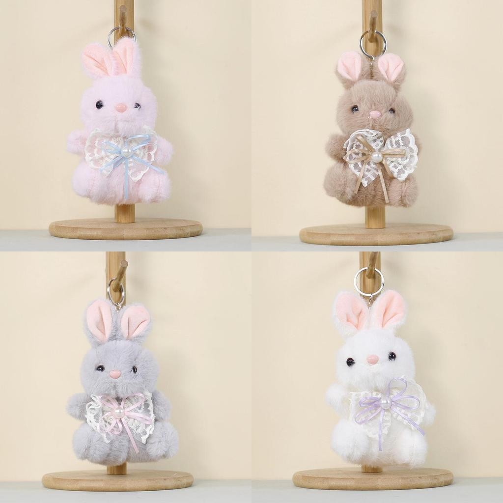 Plush Bunny Keychain Cute Cartoon Rabbit Bag Charm With Pp Cotton Filling For Girls And Kids