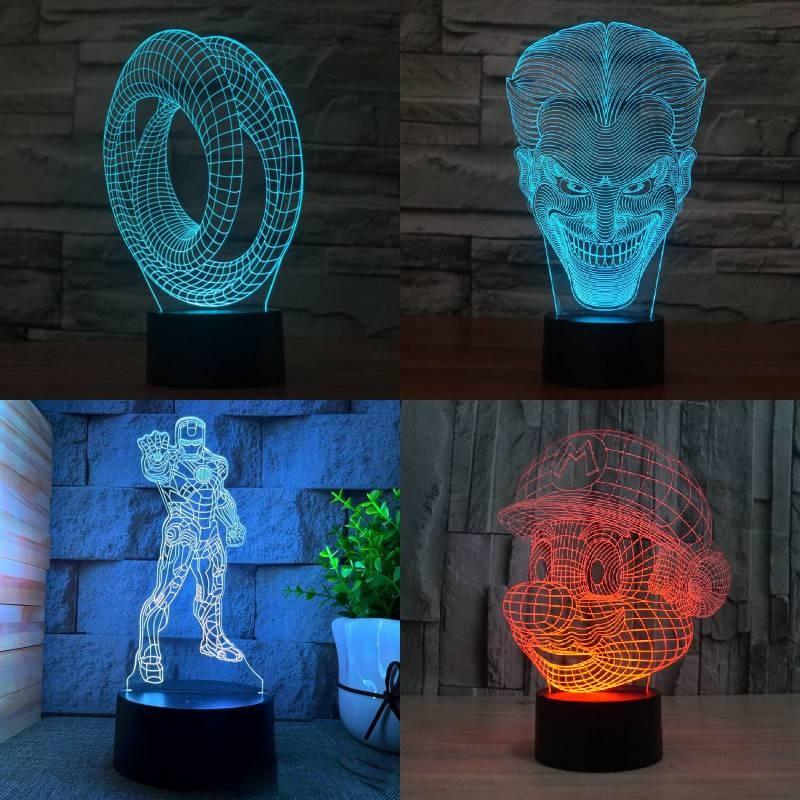 Led Night Superheroes Light Color Changing Mode Living Room Decor Bedroom