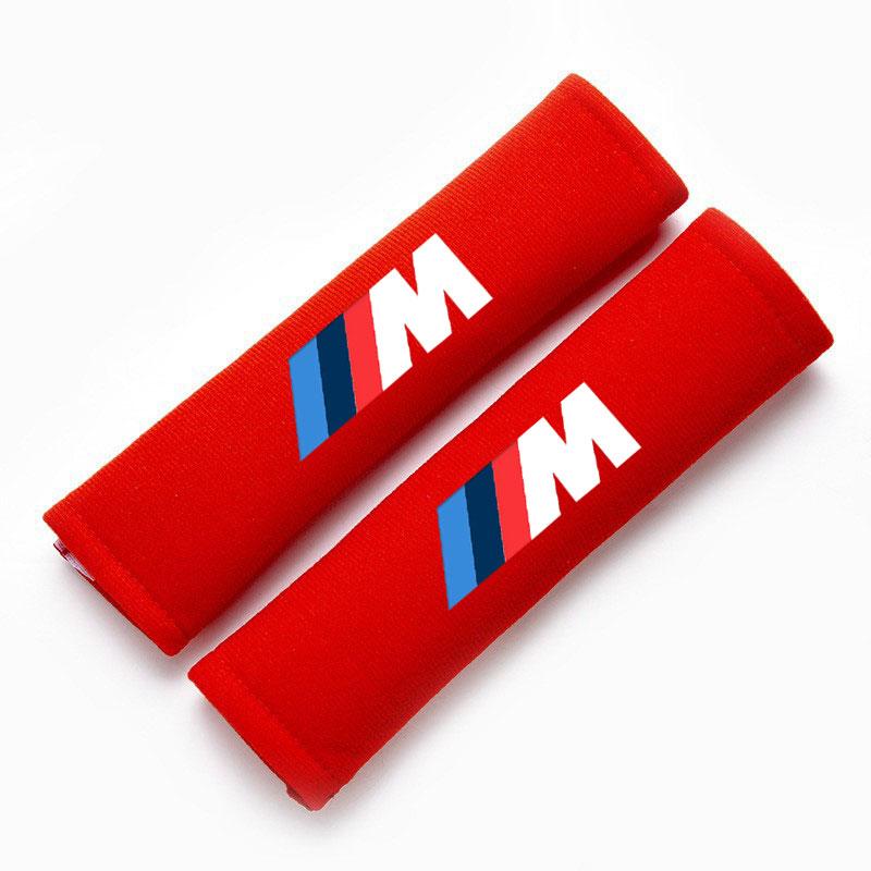 Car Seat Belt Covers Safety Pad Cushion Protector For BMW M Power X1 e84 X3 f25 X5 e53 x6 e71 ix3 i3 320i 330d M4 1 3 5 Series RW7