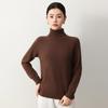 Elegant High Neck Yak Wool Sweater - Autumn/Winter 2026: Women's Loose, Slimming, Solid Color Base Layer