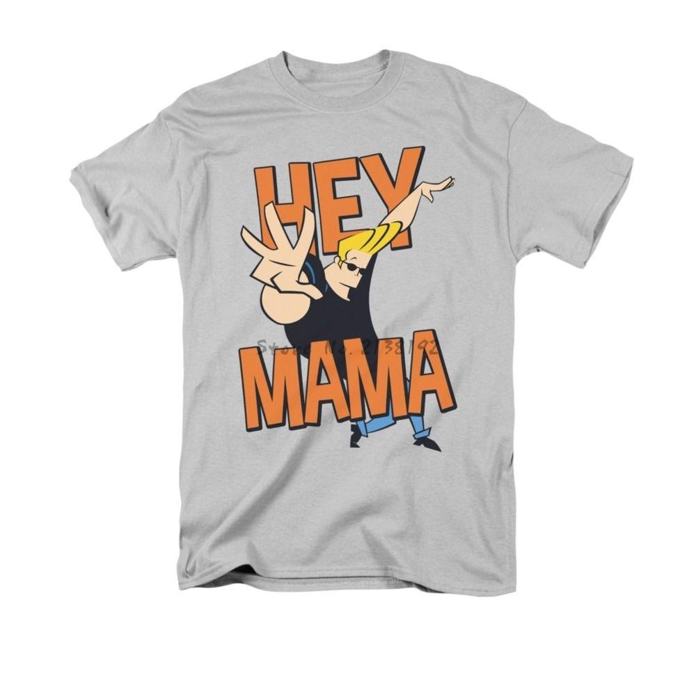 Johnny Bravo Hey Mama Cartoon Network Licensed Adult Shirt XS3XL mens top tees male teeshirt men S