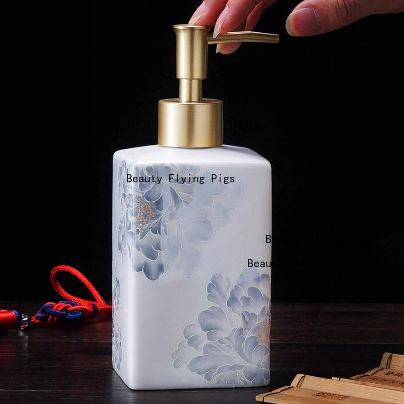 Ceramics Hand Soap Bottle Laundry Detergent Bottling Bottle Bathroom Accessories Liquid Empty Bottle Container Plastic Pump Head
