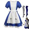 Anime Alice Princess Dress Maid Apron Dress Game Madness Returns Alice Cosplay Costume For Women Girls Halloween Party Costume
