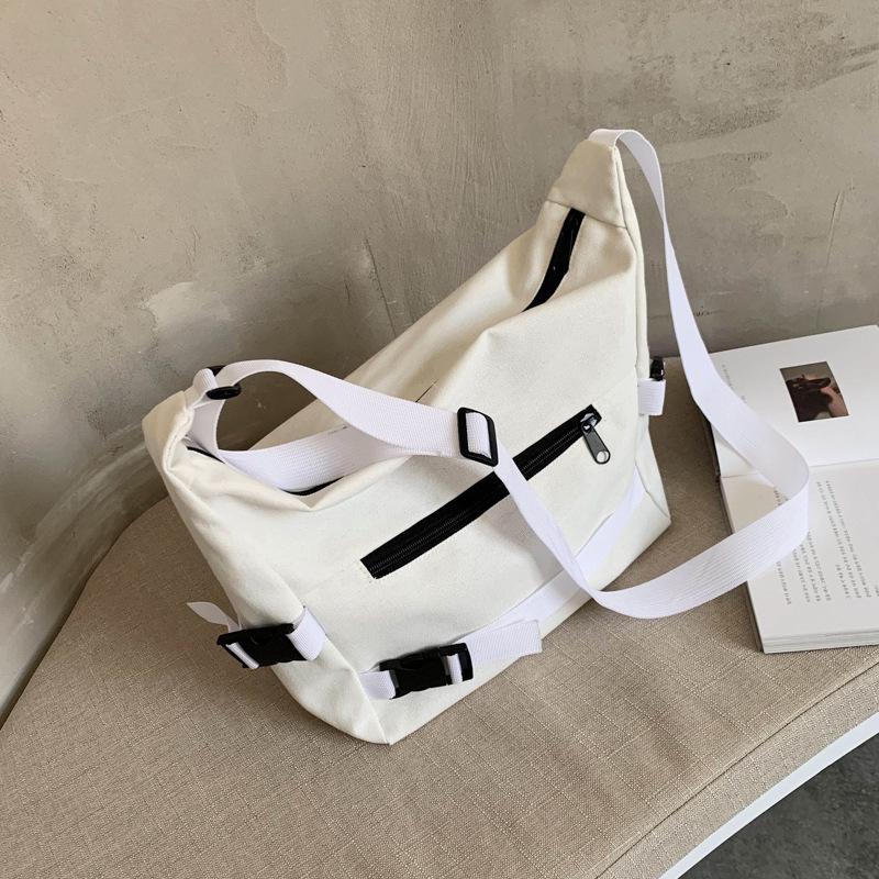 

SCIONE модная парусиновая большая сумка однотонная сумка-мессенджер большая вместительная женская сумка на одно плечо 42cm*16cm*25cm белый