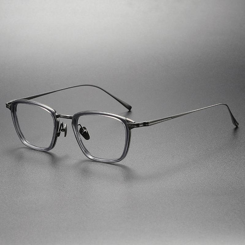 Top Quality Handmade Acetate Titanium Glasses Frames Men Women Luxury Transparent Square Eyeglass Frame Business Eyewear
