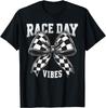 Race Day Vibes Checkered Coquette Bow Car Racing Men Women  Unisex T-Shirt Mens Womens Tees Top