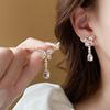 Korean Luxury Crystal Flower Butterfly Earrings For Women Sweet Zircon Drop Earrings Girls Party Jewelry Bijoux Gifts