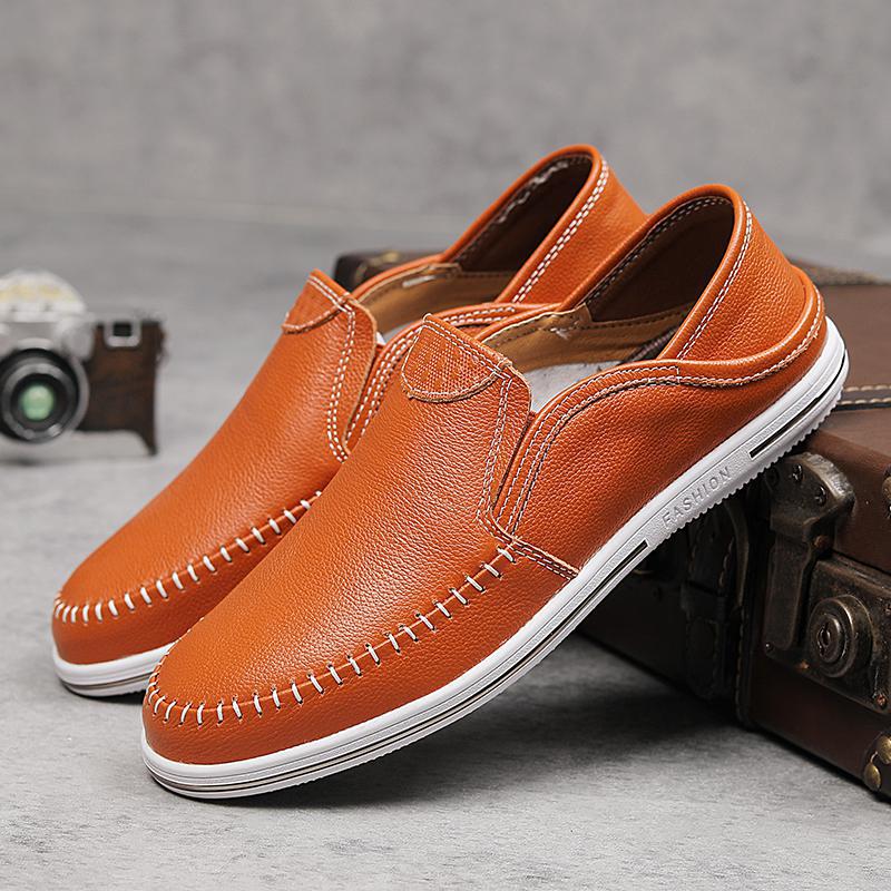 

Повседневные мужские лоферы из натуральной кожи Zapatos Para Hombres, белые теннисные туфли ручной работы, дышащая обувь Sapato Social Masculino 47