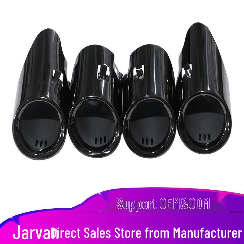 

Titanium Black Stainless Steel Quad Exhaust Tailpipe for 14-23 Porsche Macan S 3.0T Modified Exhaust Pipe