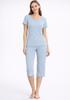 Women's Pajamas M Cotton Short Sleeve 3/4 Length Pants Soft Nice Delicate