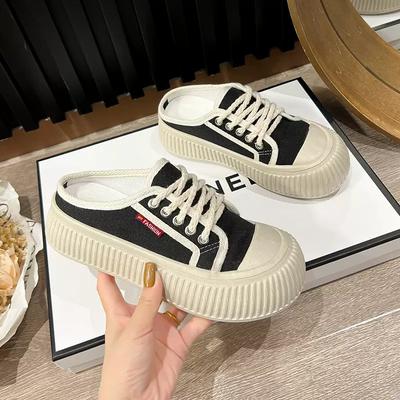 Koreański Trend Mody Damskie Buty Płócienne Nowe Oddychające i Wygodne Gruba Podeszwa Pół-wsparcie Casualowe Podróż Białe Buty