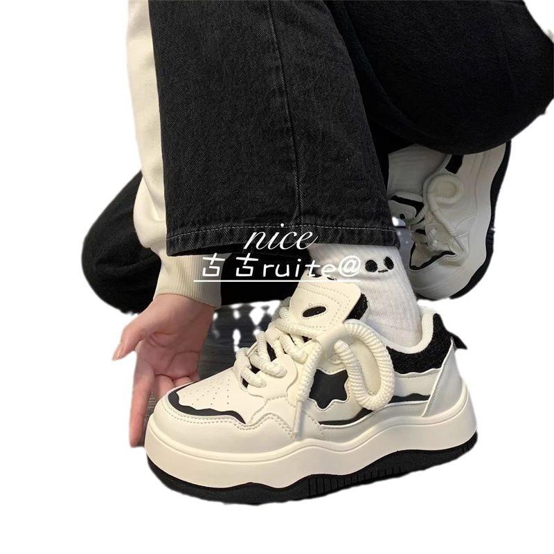 Star thick baseplate shoes women's spring summer new style niche design versatile student white shoes tide