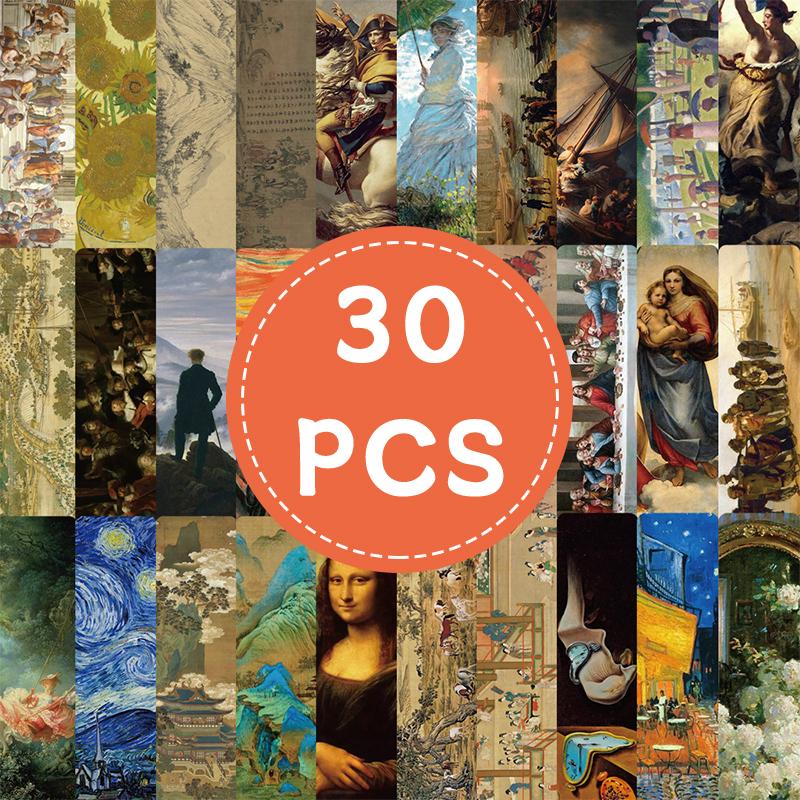 High-Quality 30Pcs High-Quality Vintage High-Quality Bookmarks High-Quality Art High-Quality Painting High-Quality Style High-Quality Paper