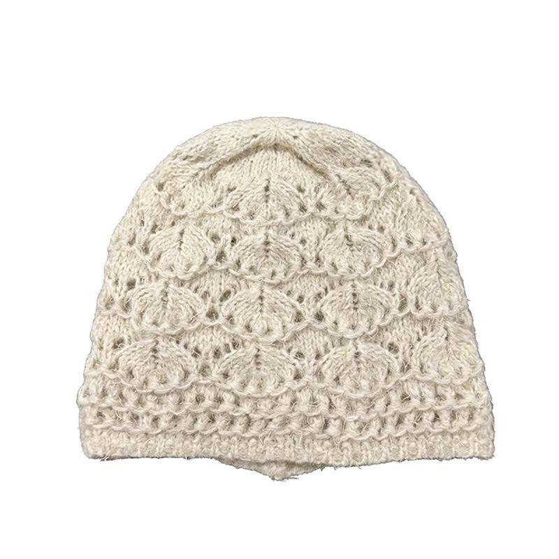 New Versatile Color Dopamine Design Hollow Knitted Hat Women's Summer Thin Breathable Face Small Baotou Hat