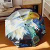 1pc American flag patriotic pet Umbrella Portable Folding Umbrella Iron Frame Hole Bone Structure Outdoor Home Umbrella