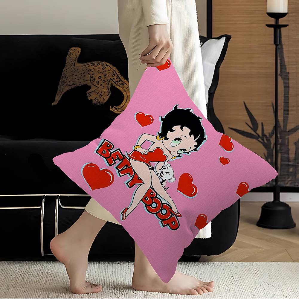 B-Betty Girl B-Boops Pillow Cushion Cover Pillowcase Living Room Sofa Home Decor
