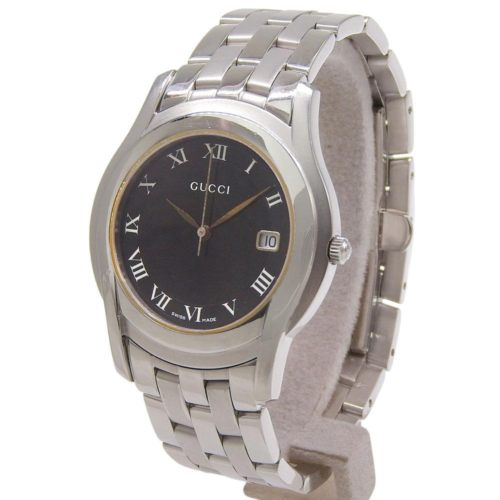 GUCCI G class Watches 5500M blackDial Stainless Steel Quartz Analog display mens Used
