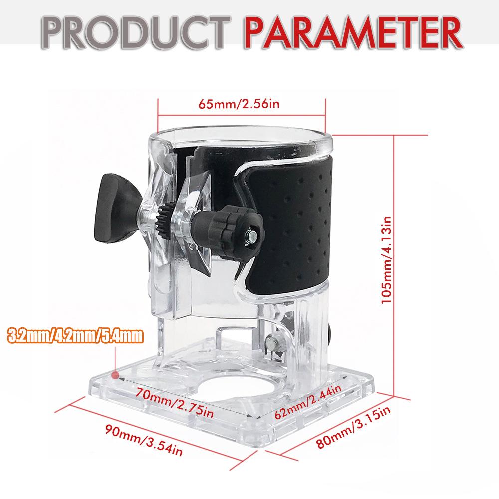 Router Base Transparent Cover, Woodworking Trimmer Clear Shield, Engraving Machine Protective Housing Power Tool Parts