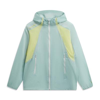Li Ning Veste de protection solaire unisexe Outdoor CF Color Block UPF 50+ Résistante à l'eau Sensation de fraîcheur Confortable Bleu Myosotis AFDW213-5