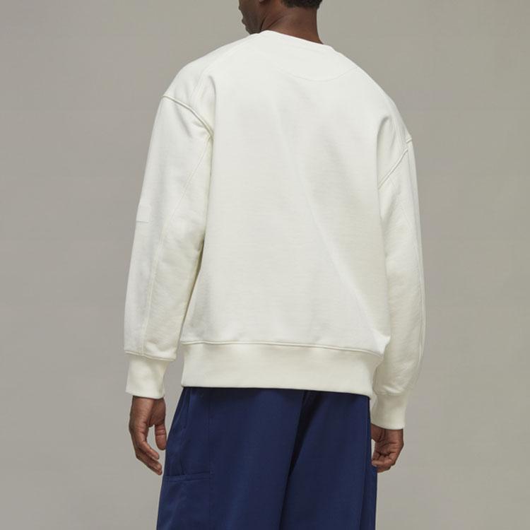 Y-3 SS23 Solid Color Crew Neck Long Sleeve Pullover Sweatshirt Unisex sweatshirt White IB4800