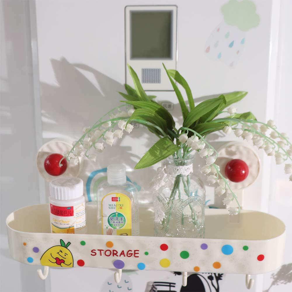 Plastic Suction Cup Storage Rack Cartoon Makeup Organizer Cosmetic Storage Box  Kitchen