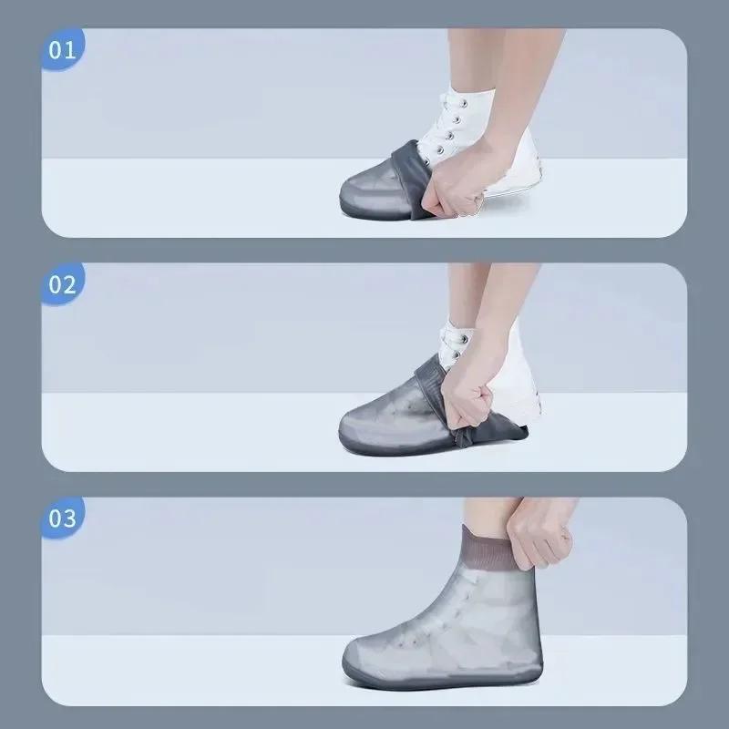 Tekrar Kullanılabilir Kaymaz Yağmur Botları Su Geçirmez Ayakkabı Kılıfları Açık Hava Kullanımı İçin Kauçuk Yağmur Botu Kılıfları Ekipman Ev Eşyaları Ev
