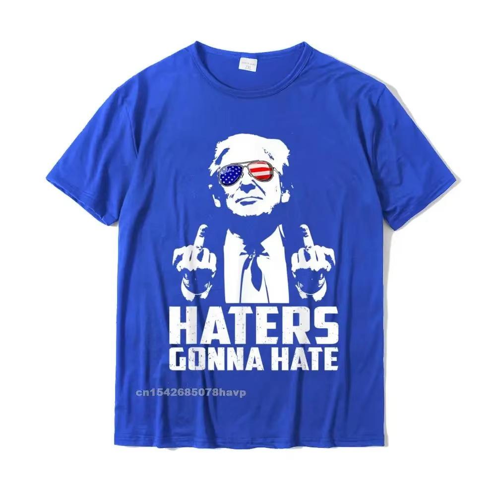 Funny Haters Gonna Hate President Middle Finger T-Shirt Cotton Men Tshirts Summer Tees Brand New Geek