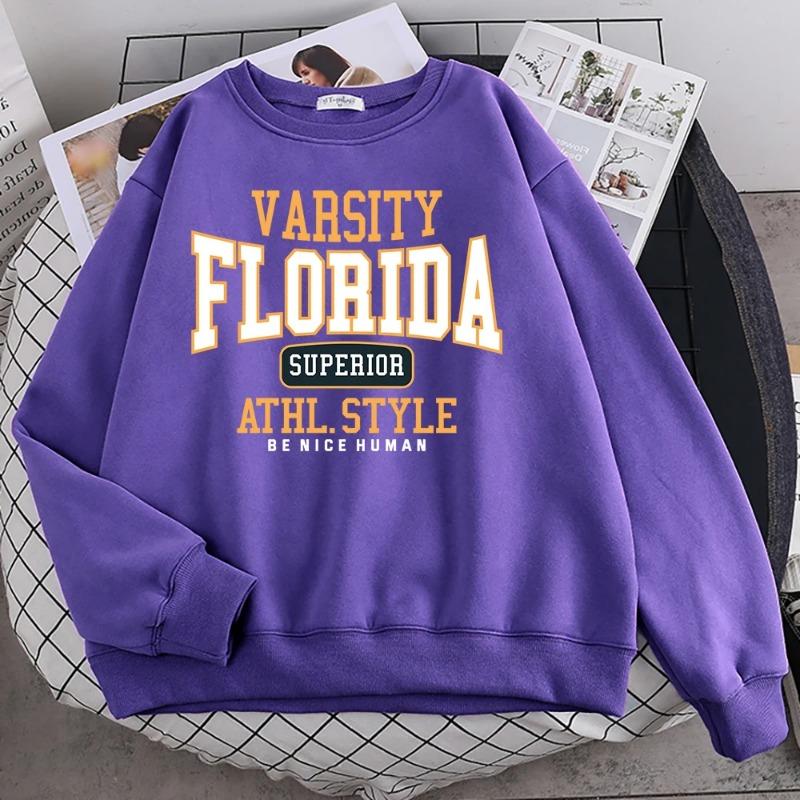 Trend Casual Man Pullover Florida Superior Athl Style Print Hoody Warm Drop Sleeves Crewneck Soft Female Streetwear Pullovers & Long Sleeves Men’s