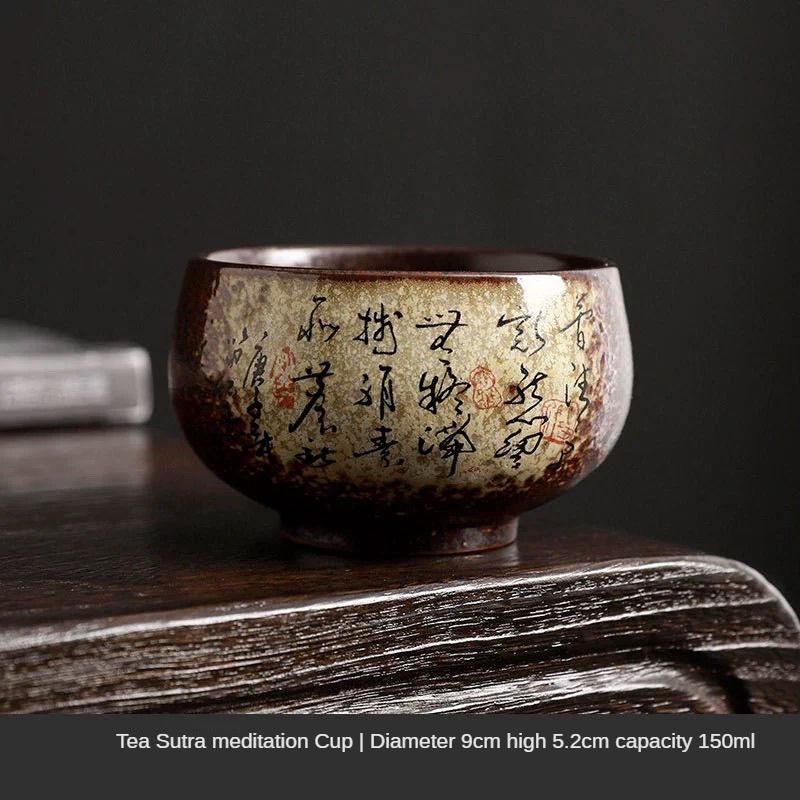 Original ore retro kiln transformed tea cup owner coarse pottery tea cup large single ceramic household kung fu tea setSingleCup
