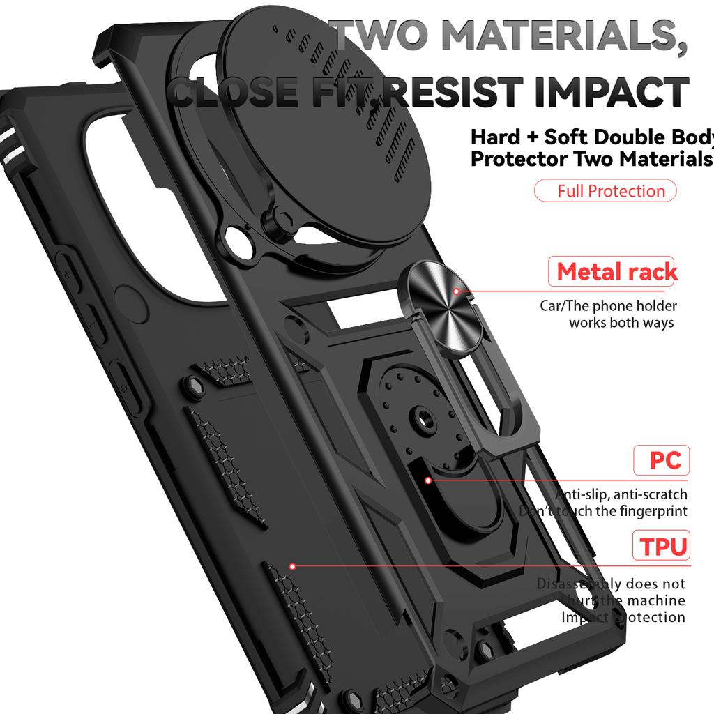 Anti-Knock Lens Protection Cover Case for Redmi Note 15 Pro 5G Note15 Note14 Note 14 Pro Plus 4G Ring Holder Stand Cases