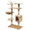 Arbre à chat - vidaXL - 125 cm - Beige - Griffoir en sisal - Pour chats moyens