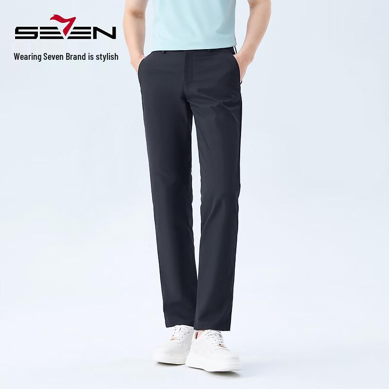 Qipai Men s Anti-Wrinkle Easy-Care Twill Straight-Leg Pants 35