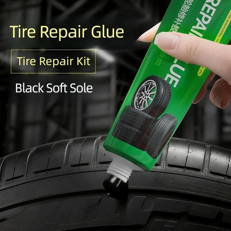 Tire Repair Glues Tubes 2 Pack Rubber-Based for Cars Motorcycles and Electric Bikes, Sidewall Care and Crack Touch Up for Tire Upkeep