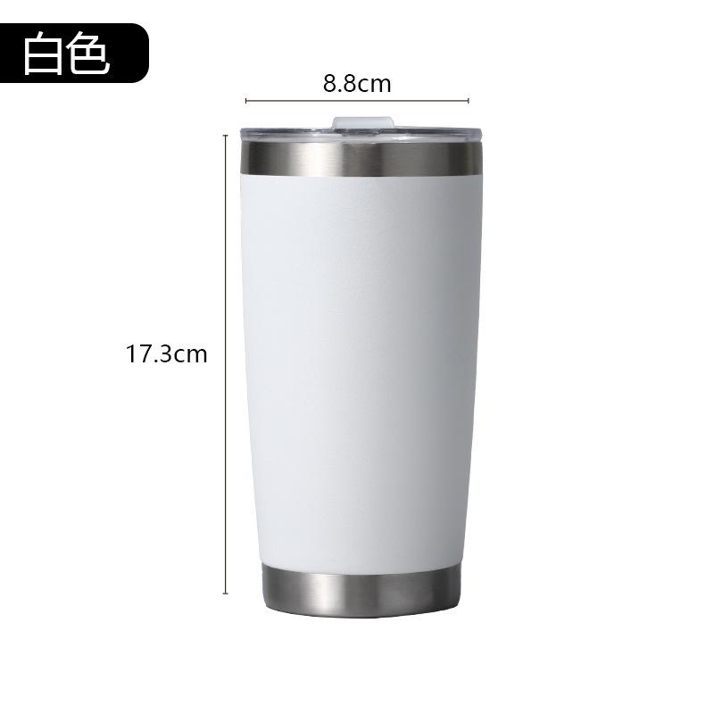 20oz 304 Stainless Steel Insulated Thermos Cups, Double-Wall Vacuum Insulation, Coffee/Beer/Party Cups with Spill-Proof Lid
