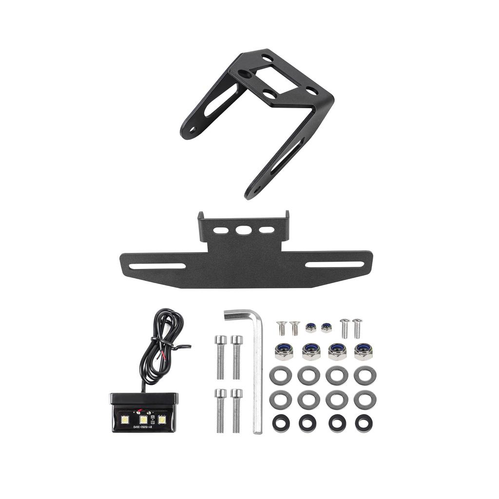 Motikvans Kawasaki License Plate Holder Adjustable Angle License Plate Holder with LED Light License