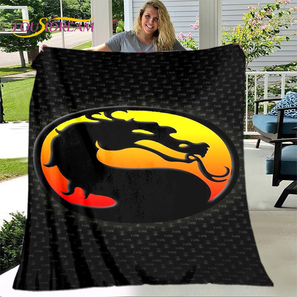 New Cartoon Mortal Kombat Blanket,Flannel Blanket Throw Blanket,Soft Warm Blanket for Living Room Bedroom Beds Sofa Decor Gift