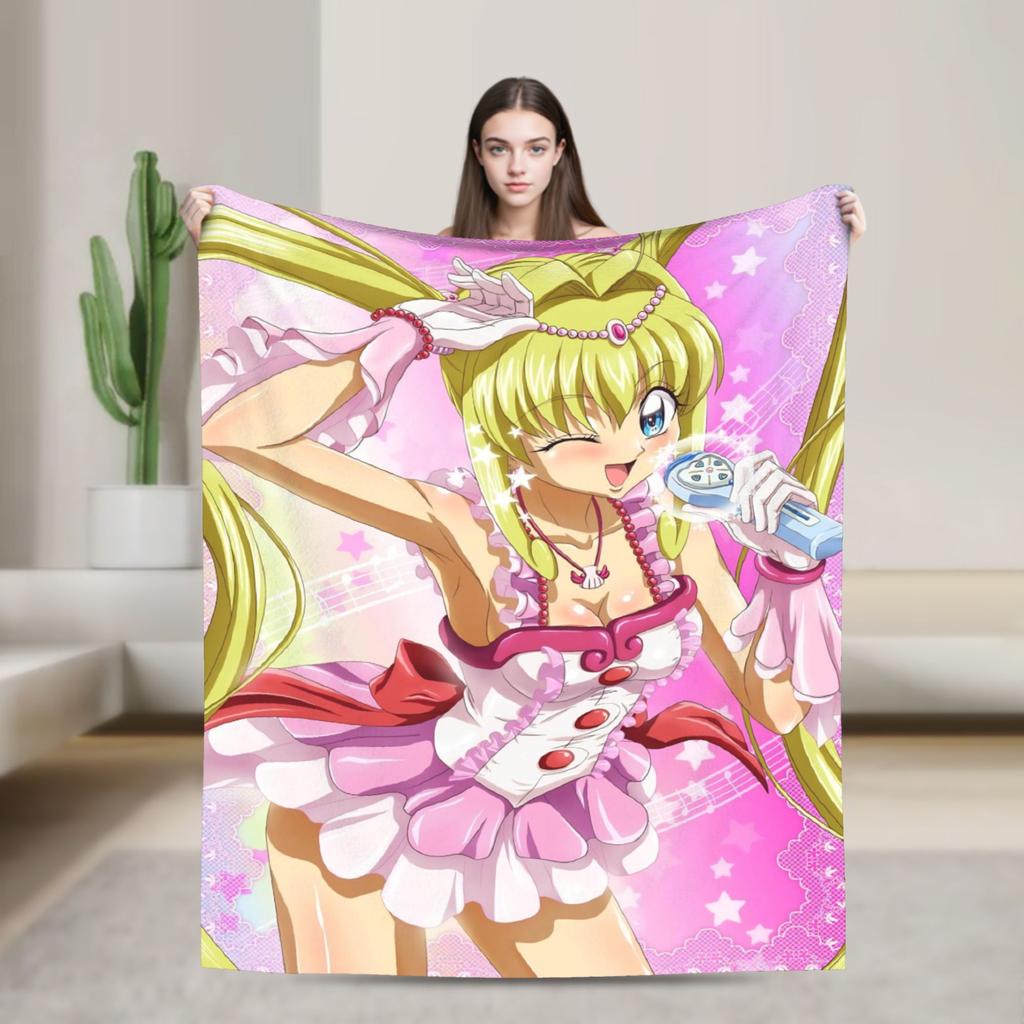 M-Mermaid Melody Pichi Pichi PitchS Blankets Flannel Spring Autumn Lightweight Throw Blanket for Home Outdoor Bedding Throws
